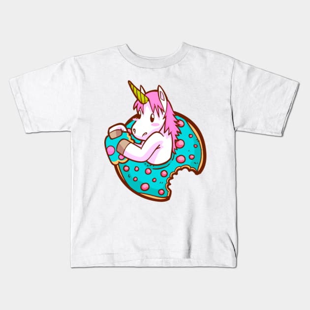 Valentine Unicorn Kids T-Shirt by timegraf